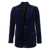 Lardini Blue Single-Breasted Jacket With Pointed Lapels In Velvet Man BLUE