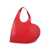COPERNI Red Heart-Shaped Handbag With Embossed Logo Lettering On The Front In Leather Woman RED