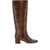 TWINSET Brown Knee Boots With Python Effect In Leather Woman BROWN