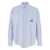 MSGM Light Blue Shirt With All-Over Striped Motif And Logo On The Front In Cotton Man BLUE