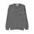 MSGM Grey Crew Neck Sweater With Front Logo In Wool Man GREY