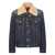 DSQUARED2 Blue Jacket With Belted Fur Collar In Denim Man BLUE