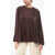 Loulou Studio Solid Color Twill Silk Adalyn Blouse Brown