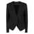 Fabiana Filippi FELTED WOOL JERSEY FITTED BLAZER WITHOUT LAPEL Black  