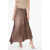 Fendi Satin Flared Skirt Brown