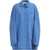 Marni Oversized Denim Jacket With Hidden Closure Blue
