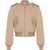 Moschino Couture! Solid Color Cropped Bomber With 2-Pockets Beige