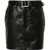 Pinko Leather Miniskirt With Belt Black