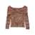 TWINSET Twinset Sweater With Bardot Neckline And Animal Print MARRONE E BEIGE