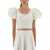 ROTATE Birger Christensen Cotton Top With Puff Sleeves WHITE
