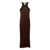TWINSET Twinset Long Brown Dress With Halter Neckline In Lace BROWN
