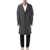 Givenchy Givenchy Grey Herringbone Wool Overcoat Black