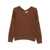 Liu Jo Liu Jo Brown V-Neck Sweater With Rhinestones Beige