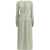 KRISTINA TI Silk long Dress with foliage print VERDE