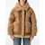 URBANCODE Urbancode Camel Short Puffer Jacket With Faux Shearling Brown