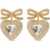 Self-Portrait Heart shaped bow Earrings GOLD