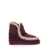 Mou 'Eskimo' Bordeaux Ankle Boots With Crochet Details And Logo Patch On The Rear In Suede Woman Red