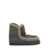 Mou 'Eskimo' Grey Ankle Boots With Crochet Details And Logo Patch On The Rear In Suede Woman GREY