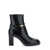TOD'S Black Ankle Boots With High Block Heel And Gold Metal Detail In Leather Woman Black