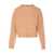 TWINSET Beige Crew Neck Sweater With Dropped Shoulder And Ribbed Details In Wool Woman Beige
