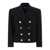 Balmain Black Jacket With Wide Lapels And Metallic Logo Buttons In Wool Woman Black