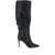 POLLINI Black Knee-High Boots With Pointed Toe In Leather Woman Black