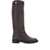 POLLINI Brown Knee-High Boots With Buckle Detail In Grained Leather Woman BROWN