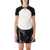 COURRÈGES Courrèges Circle Contrast Cotton T-Shirt HERITAGE WHITE/BLACK