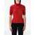 COURRÈGES Courrèges Red Rib-Knit Short-Sleeve Sweater RED