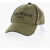 Balmain Canvas B-Army Cap With Leather Trims Military Green