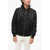 Alexander McQueen Solid Color Nylon Bomber Jacket With Contrasting Details Black