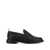 Thom Browne Black Slip-On Loafers With Loop Detail In Leather Man Black