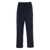 Emporio Armani Blue Trousers With Belt Loops And Back Logo Plaque In Wool Man BLUE