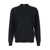 PLAIN Black Crewneck Sweater With Ribbed Trims In Wool Man Black