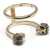 Alexander McQueen Twin Skull Double Ring GOLD