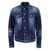DSQUARED2 'Dan' Blue Jacket With Classic Collar And All-Over Painted Details In Denim Man BLUE
