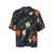 AMIRI Black Bowling Shirt With Cuban Collar And All-Over Floral Motif In Viscose Man Black