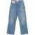 JW Anderson Light Blue Jeans With Twisted Design And One Front Patch Pocket In Denim Man BLUE