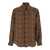 Emporio Armani Brown Shirt With Leopard Print And Pointed Collar In Silk Man BROWN