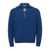 JW Anderson Blue Sweater With Half Zip Closure On The Front In Cotton Piquet Man BLUE