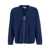 JW Anderson Blue Cardigan With V Neck And And Front Zip Closure In Wool Blend Man BLUE