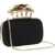 Alexander McQueen Carnation Knuckle Clutch BLACK/GOLD