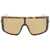Alexander McQueen Havana T-Bar Visor Sunglasses HAVANA/GOLD/BROWN
