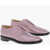 Maison Margiela Mm22 Solid Color Tabi Derby Shoes With Rhinestones Embellish Pink
