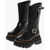 Sacai Leather Platform Boots With Vibram Sole Black