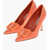 Manolo Blahnik Embossed Leather Maysalepump Pumps With Front Buckle 10Cm Orange