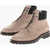 Moorer Suede Cannicci Lace-Up Booties With Carrion Sole Beige