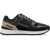 Versace Leather Lace-Up Sneakers With Breathable Inserts Black