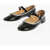 MACH & MACH Patent Leather Audrey Mary Jane Ballet Flats With Rhinestone Black