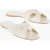 THE ROW Leather Knot Sliders With Woven Design White